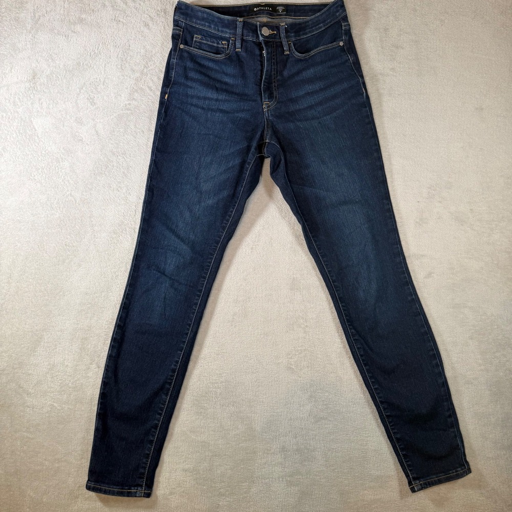 Athleta Sculptek Skinny Jeans Dark Wash Indigo Denim Pants 511195-00 Womens 6
